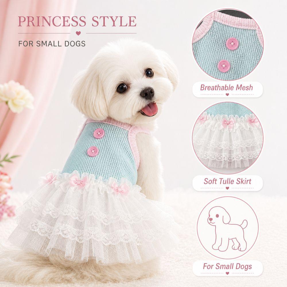 Netted Lace Pet Princess Dress Soft Tulle Dog Puffy Skirt New Dog Vest Pet Everyday Wear