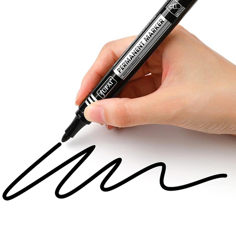 Waterproof Marker Pen Oil Permanent Dual Tip 2.8 Mm Nib Black Blue Red Art Marker Pens School Office Stationery