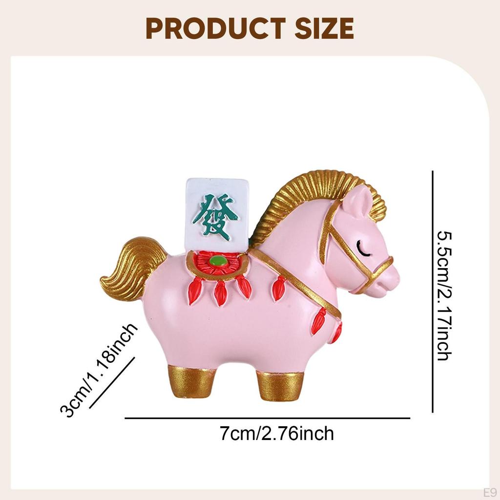 Horse Figurine Desktop Ornament Art Crafts Cartoon Resin Feng Shui Gift Animal Sculpture for Desk