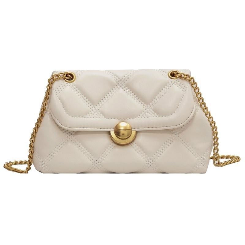 Chic Black Quilted Chain Crossbody Bag For Women Stylish Pu Leather Shoulder Purse