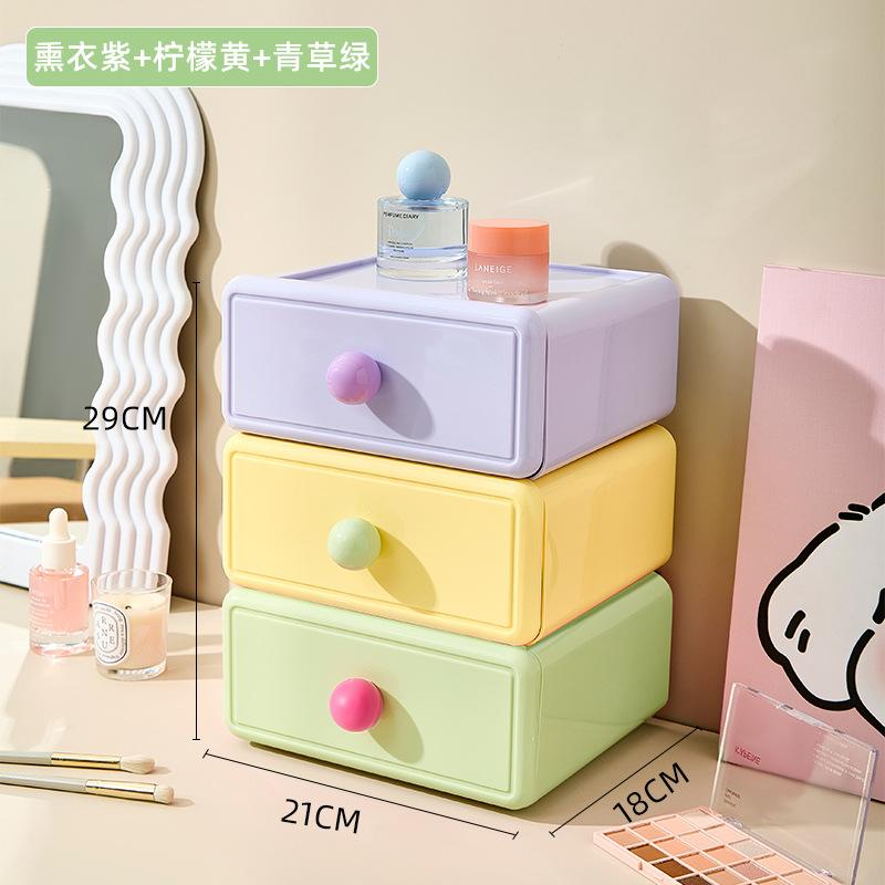 Desktop Drawer Organizer Multi-Color Storage Box, Large Capacity Stationery Holder for Office Home School
