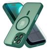 Case for iPhone 16 Pro, for MagSafe, ERBORD Matt Case, Green + Screen Protector