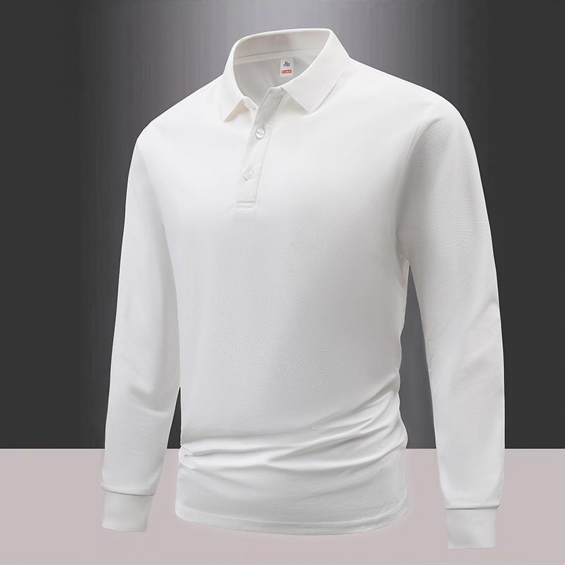 Autumn Men'S Polo Shirts Casual Long Sleeve Men'S Solid Color Business Shirts Fashion Spring Streetwear Polo Collar T Shirt Men
