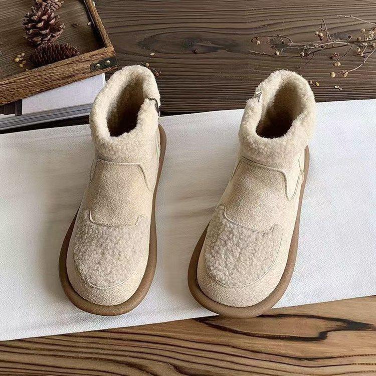 Neue Samt-Schneestiefel Winter wasserdicht und rutschfest dicksohlige Baumwollschuhe verdickt und warm