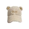New Hat Women's Winter Cute Bear Baseball Cap Korean Style Trendy Versatile Warm and Face Friendly Lambswool Duck Cap