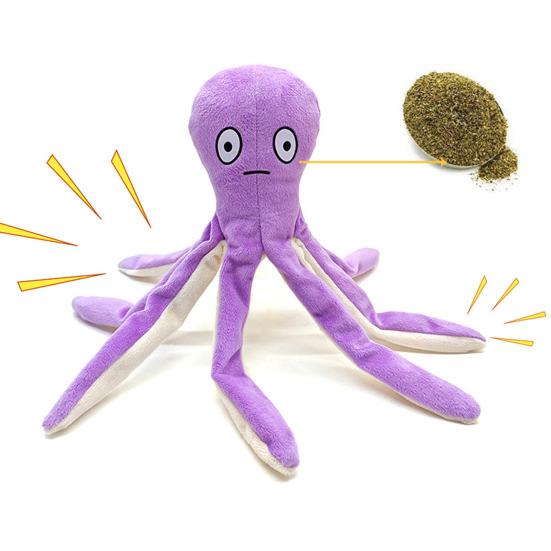 Chobotnice Hračka pro kočky s pískátkem Nadýchané chapadlo Dráždidlo Kousací hračka Odolná proti žvýkání Hračka chobotnice Interaktivní hračka pro domácí mazlíčky pro kočky