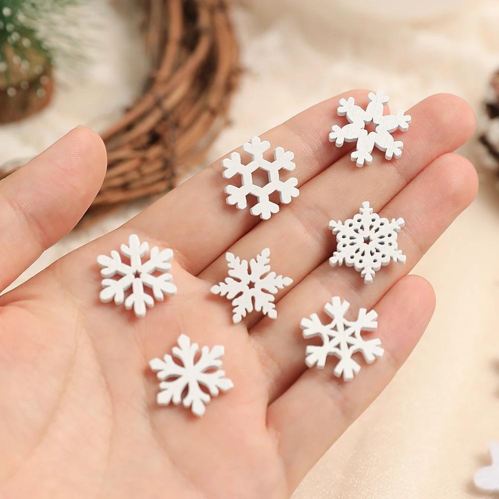 50Pcs Mini Snowflake Sky Decoration Christmas Decor Home Room Decor DIY Craft Christmas Tree Winter Party Dining Table Accessory