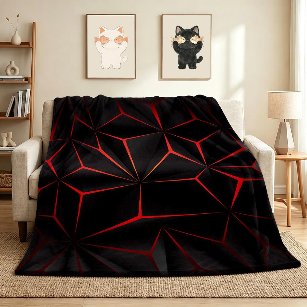 Dark Geometry Flannel Blanket Throw Blanket Soft Warm Sofa Bed Camping Car home Decor Unique Christmas Gift C9302121