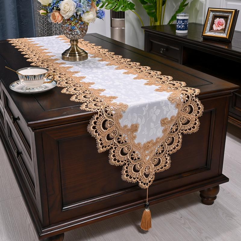 Aleer de masă oval Steagul de masă din Europa Dulap TV Față de masă din cârpă Alearde de masă Artă Nordic Prosop de masă de ceai Husă de praf din dantelă