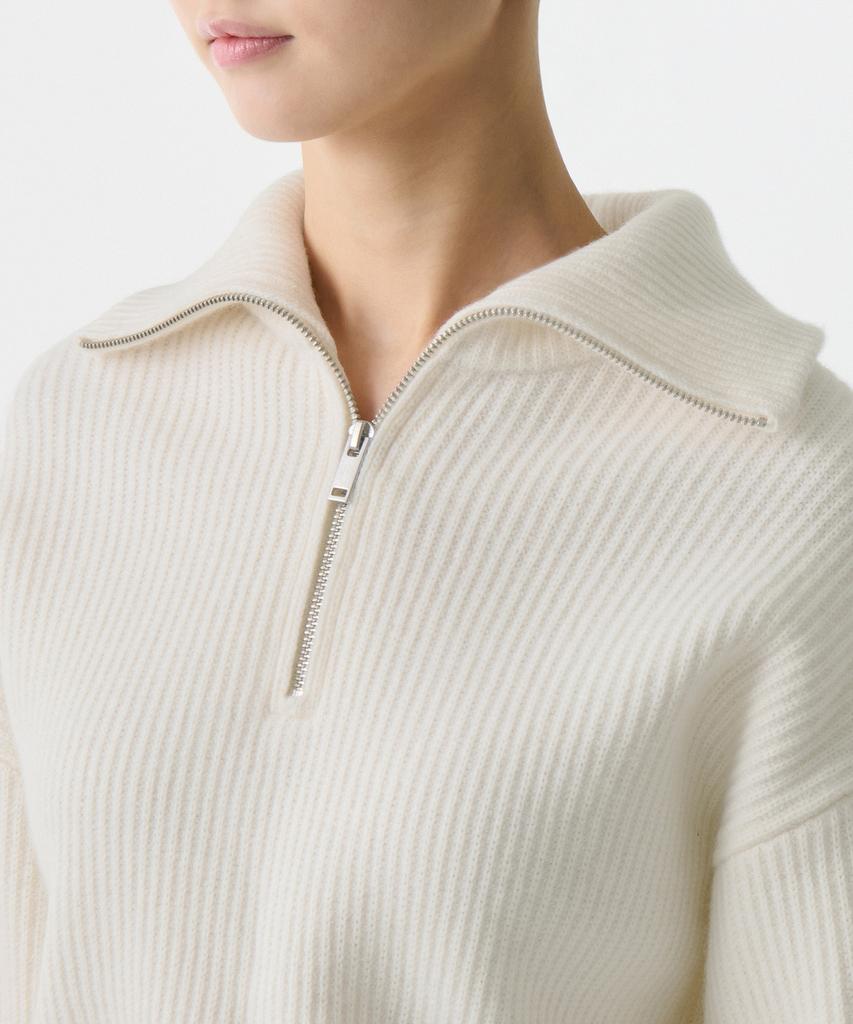 MUSINSA STANDARD WOMAN Women'S Lambswool Ribbed Knit Half Zip [Ivory]