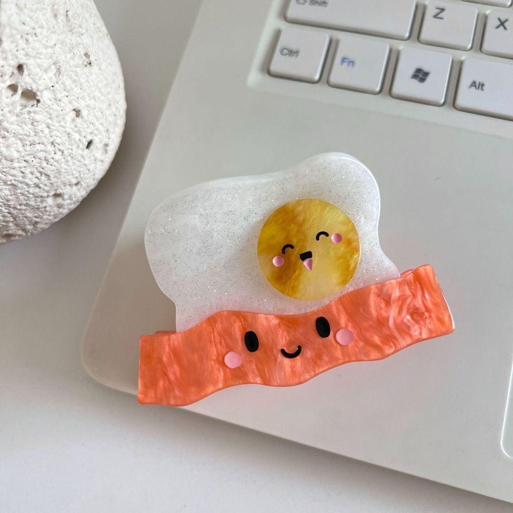 Cute Acetate Hair Crab Clip Toast Delicious Food Claw Clip Lovely Croissant Shark Clip  Daily