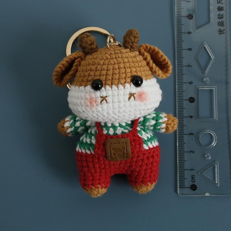 Crochet Animal Key Ring Cute Handwoven Pendant Creative Mini Knitted Animal Keychain Friends Gift
