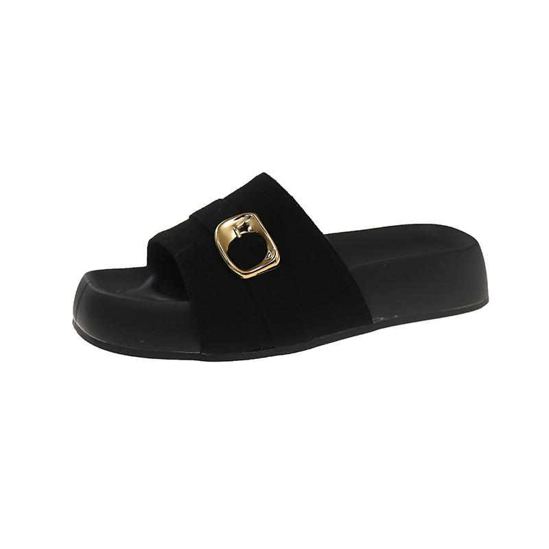 

Internet celebrity popular thick-bottomed muffin slippers women s summer wear 2025 new Korean go out comfortable premium cool slippers 35