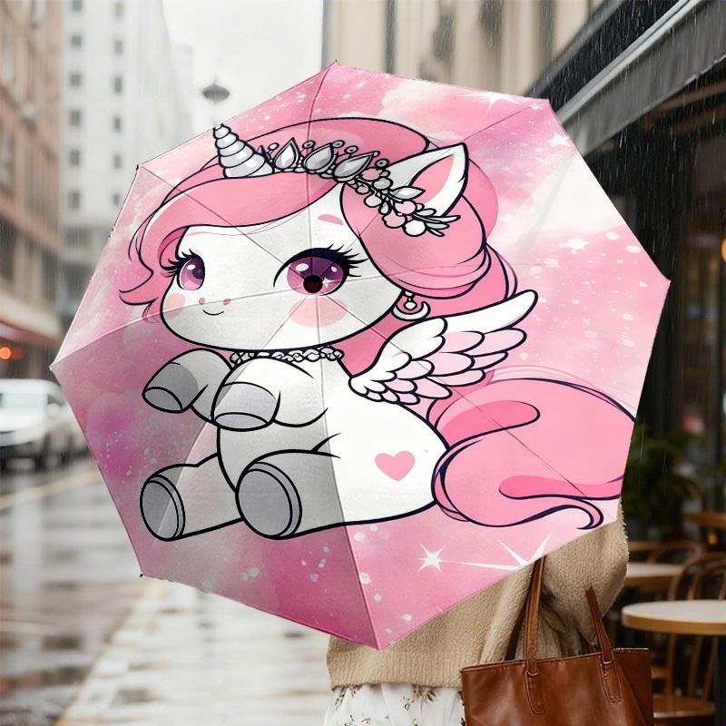 1pc Unicorn Princess Pattern Umbrella Design Automatic Opening and Closing Umbrella, High-quality Travel Umbrella,  c1128181