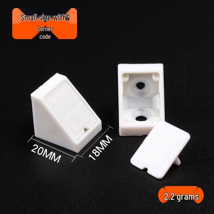 Thickened White Nylon Corner Bracket, L-Shaped 90 Degree, Triangular with Cover for Furniture Cabinet Connector