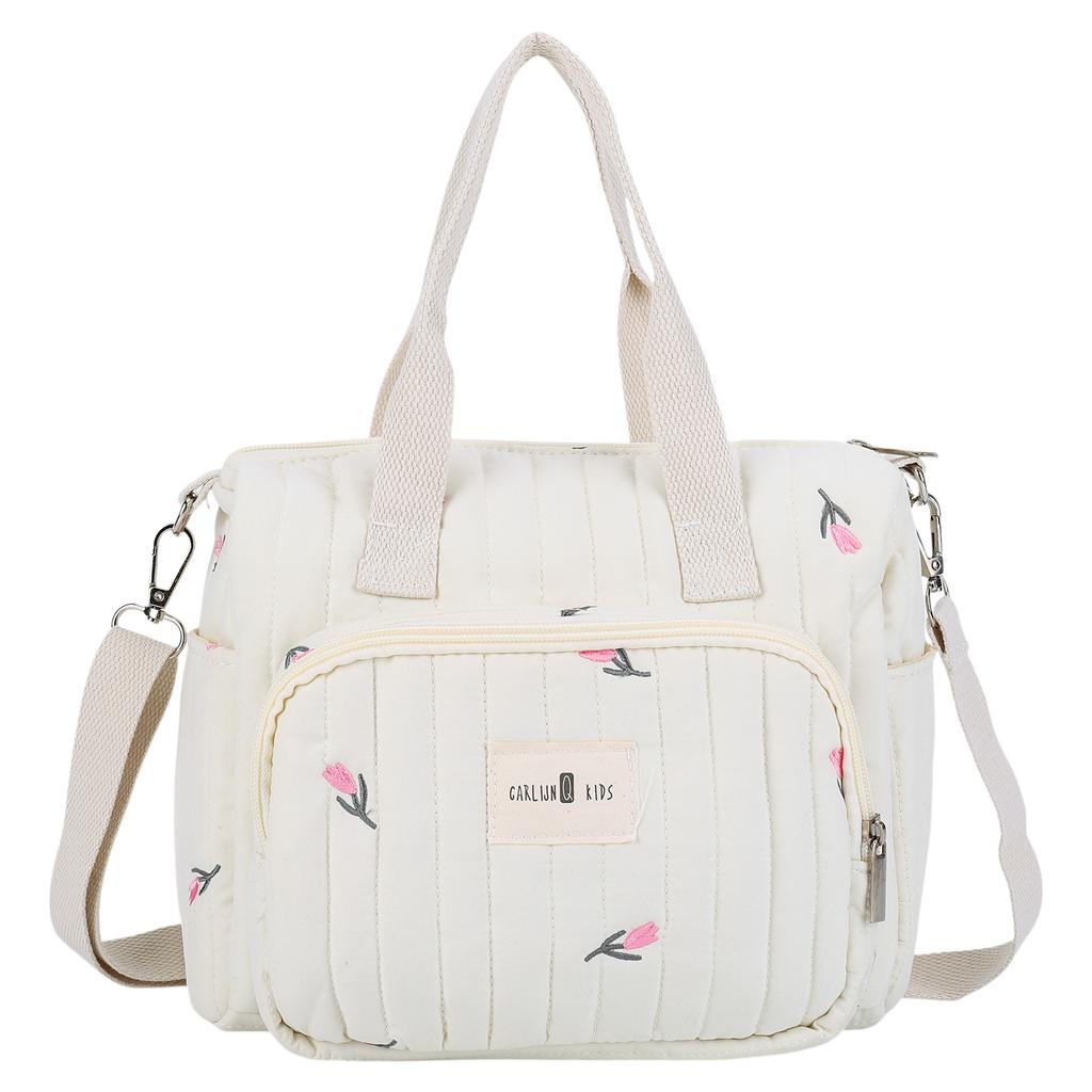 Quilted Multifunctional Baby Diaper Bag with Adjustable Straps Cute Handbags for Women Mom Travel Shopping