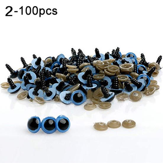 

100Pcs 8mm Plastic Safety Eye DIY Accessory for Bear Doll Plush Puppet синий