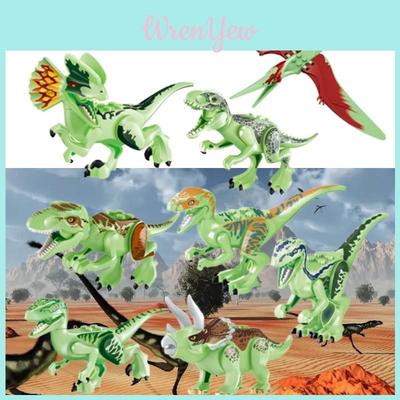 8 sztuk Fluorescencyjne Klocki Budowlane Dinozaury Jurajskie Dla Dzieci Nietoksyczny I Bezpieczny Materiał