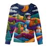 Women's Casual Fashion Long-Sleeve Single-Breasted Christmas Print Jacket
