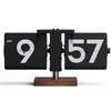 Mooas Classic Modern Wood Big Flip Desk Clock Retro Vintage Analog Design Auto Flip Clock Table Clock Large Capacity Perfect for Home Office School