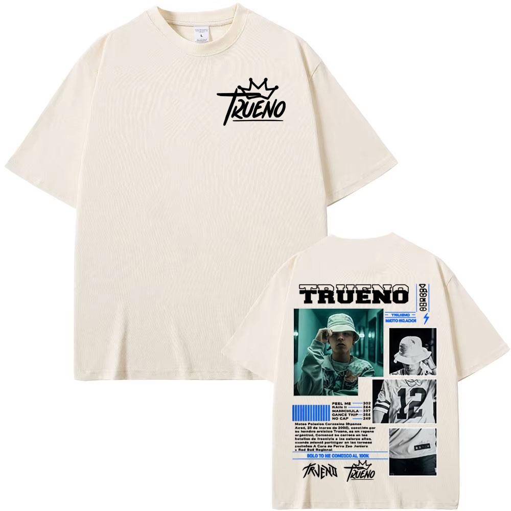 Rapper Trueno Album 2025 Tour Merch T Shirts Unisexs Women Fashion Hip Hop Pop Music Tshirt Summer Tops ONeck T Shirt Streetwear