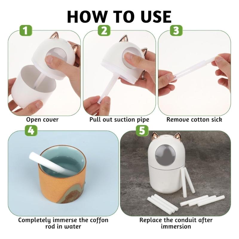 100Pieces Humidifier Cotton Filter Sticks Sponge Texture Suitable for Most Models for Efficient Moisture Control