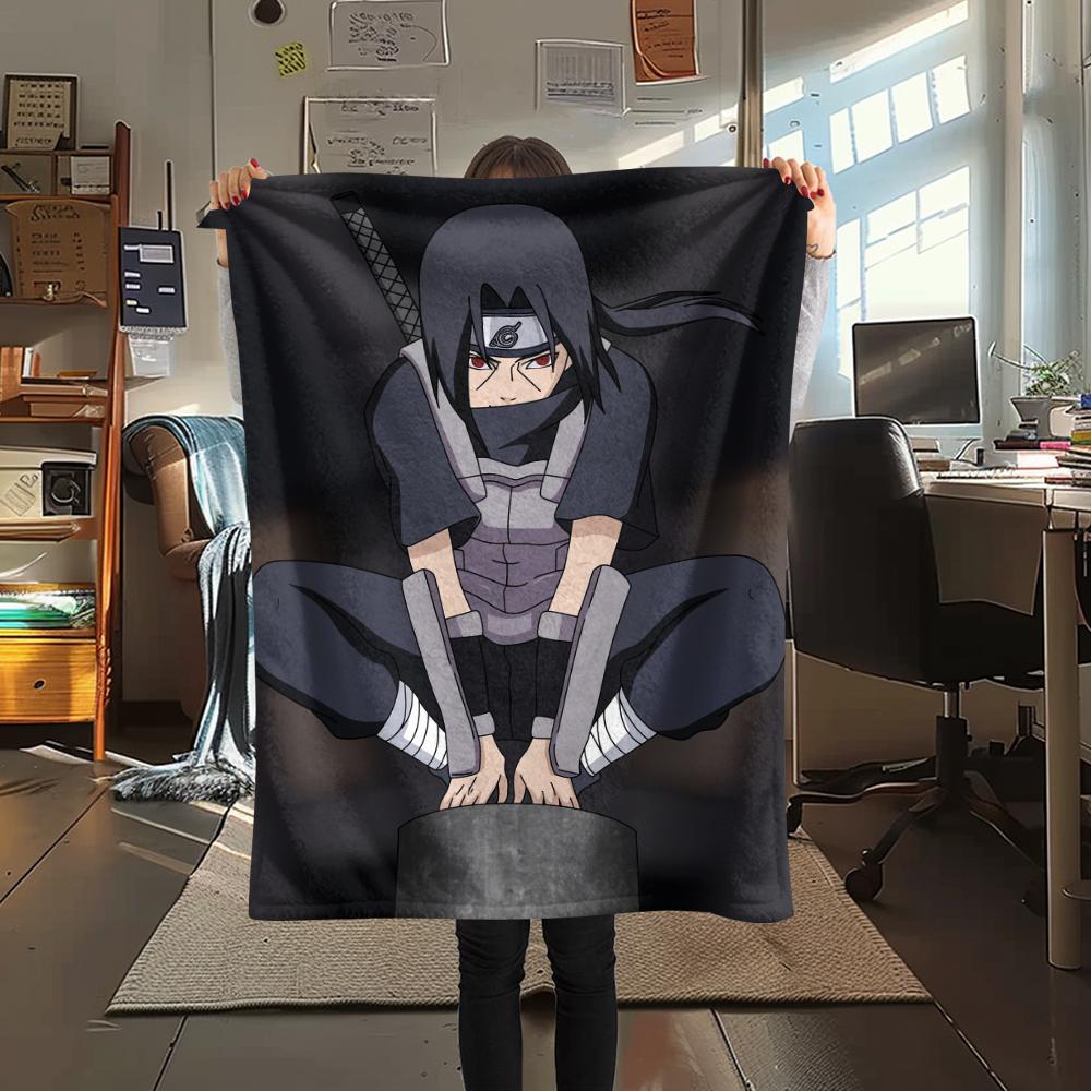 Itachi Uchiha Muster Flanelldecke, Hohe Qualität, Bequem für Alle Jahreszeiten, Heimdekoration, Wärme und Komfort, Perfekt für Geschenke.