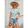 Summer Printed Round Neck Loose Short Sleeved T-shirt Casual Versatile Top for Women