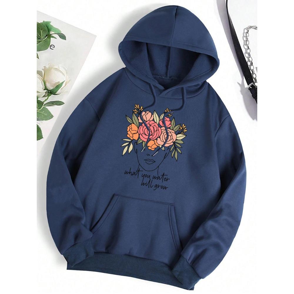 What You Water Will Grow Men Women Hoody Hip Hop Fleece Hoodies Casual Pullover Clothing Autumn Fleece Pocket Couple Hooded