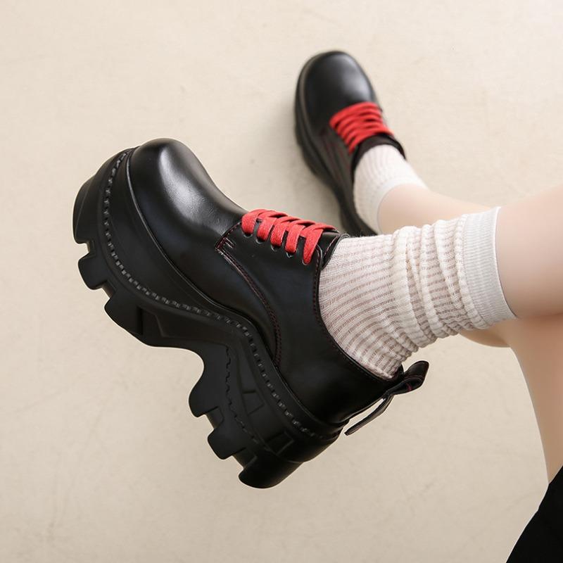 Fashion Thick Soles Women Oxford Shoes Spring and Autumn Plus Size Breathable Thin Shoes Comfortable Outdoor Casual High Heels