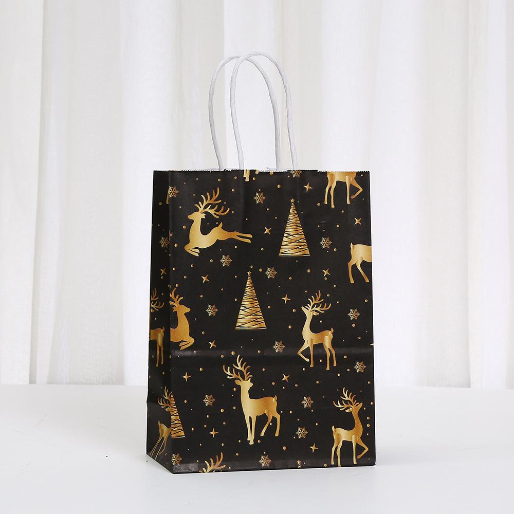 12/30pcs StoBag Christmas Paper Tote Bags Recyclable Gift Bags for Holiday Packaging Party Favors Candy Cookies Classroom
