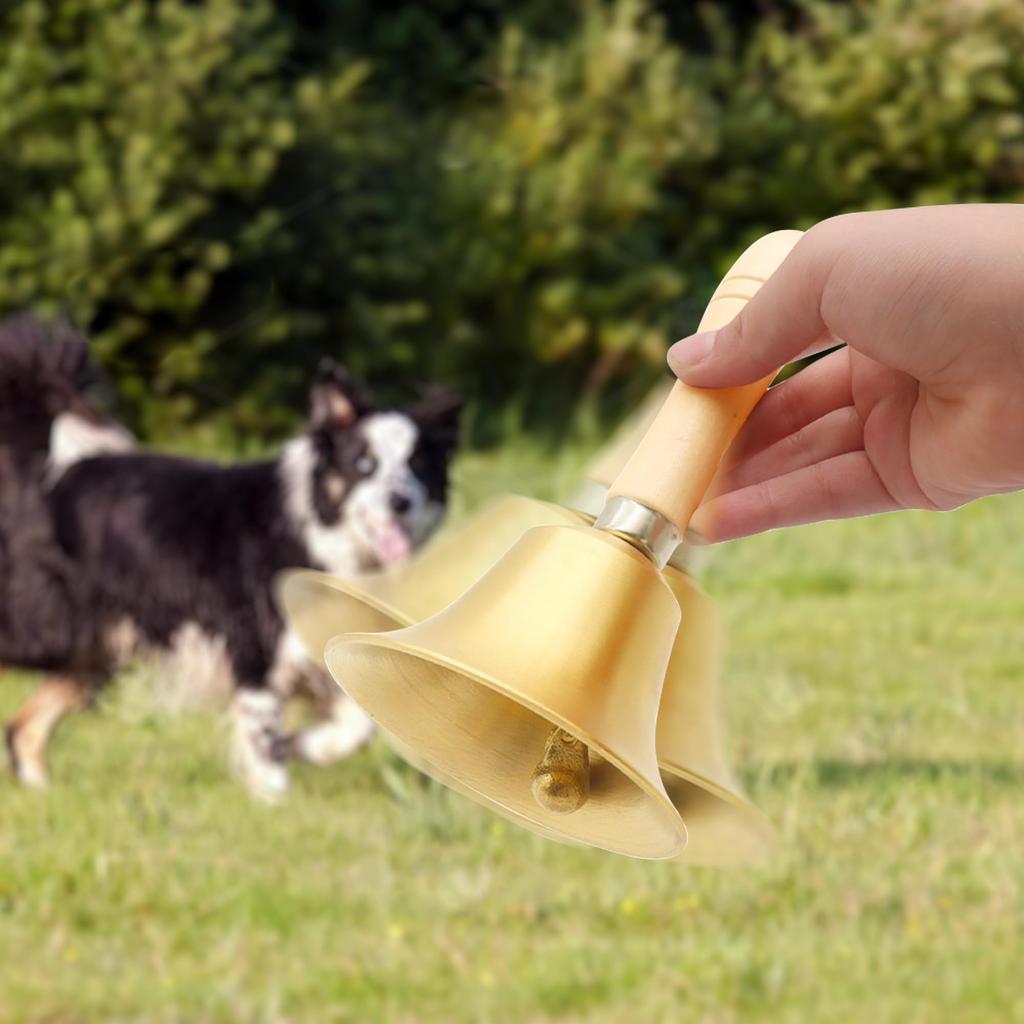 MrMrKura Jackpot Hand Bell, Call Bell, Hand-Wave Bell with Wooden Handle, Brass Table Bell, Raffle, Festival Supplies, Dinner Bell, Metal,
