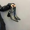 Fashion New Style Women Pointed Toe Women Ankle Boots Fashion Thick Heel Short Boots Autumn Winter Soft Leather Female Shoes