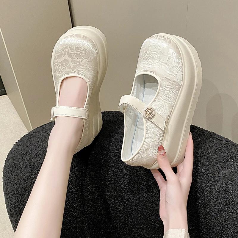 Fashion Women Thick Sole Sneakers New Spring Summer Slip-on Casual Shoes Woman Outdoor Non Slip Platform Walking Dad Shoes Woman 7.5CM