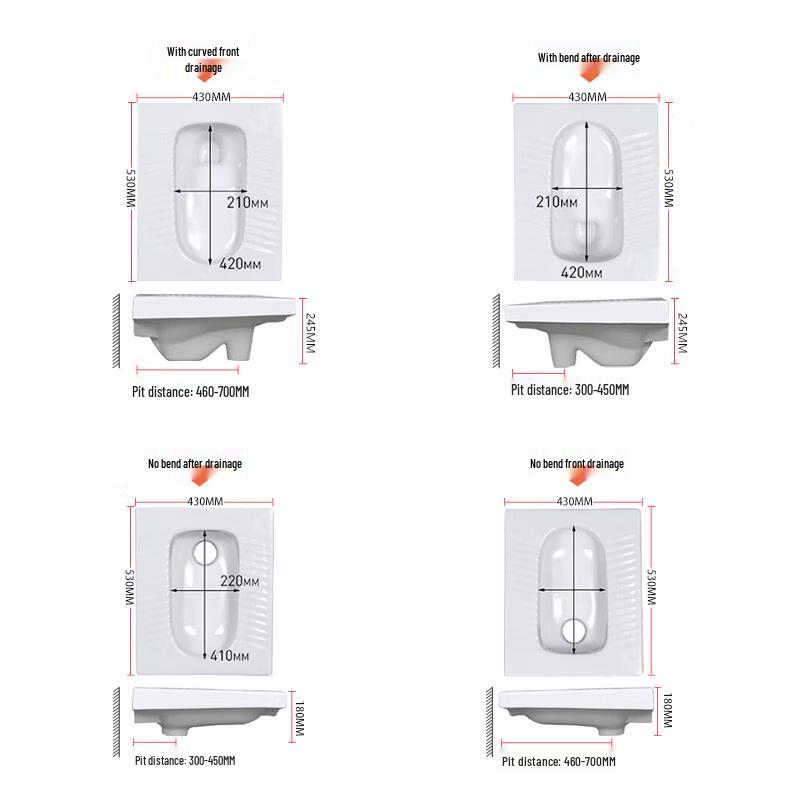 FEEGOO Concealed Ceramic Siphon Squat Toilet