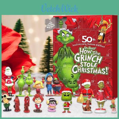 Dzień Przybycia Świątecznego za Granicą Świąteczny Bruy Pudełko Niespodzianka Grinch Zielony Futrzany Potwór Żywica Pudełko Niespodzianka Zabawka na Halloween