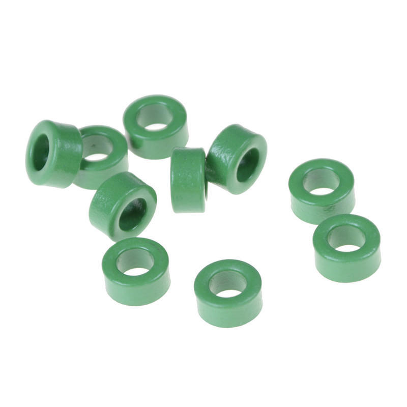 10 ks Indukční cívky Zelené toroidní feritové jádra Proti rušení 10 mm*6 mm*5 mm