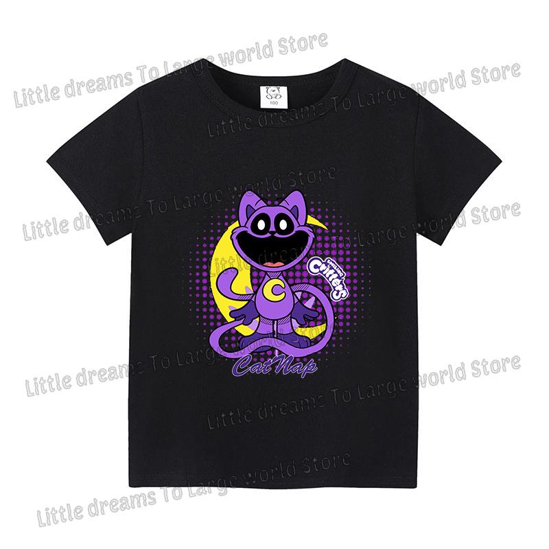 Smilings Critters Tshirt for Girls Boys Cartoon Tee Summer Anime Printed Tops Short Sleeve Tshirts Children Breathable Clothes
