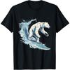 Polar Bear Surfing Sea Ocean Polar Bear Sea Ocean Animal Cotton Men T Shirt
