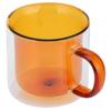 250ml DoubleLayer Mug HeatResistant Cylindrical Transparent Cup for Milk Coffee Home(Yellow )
