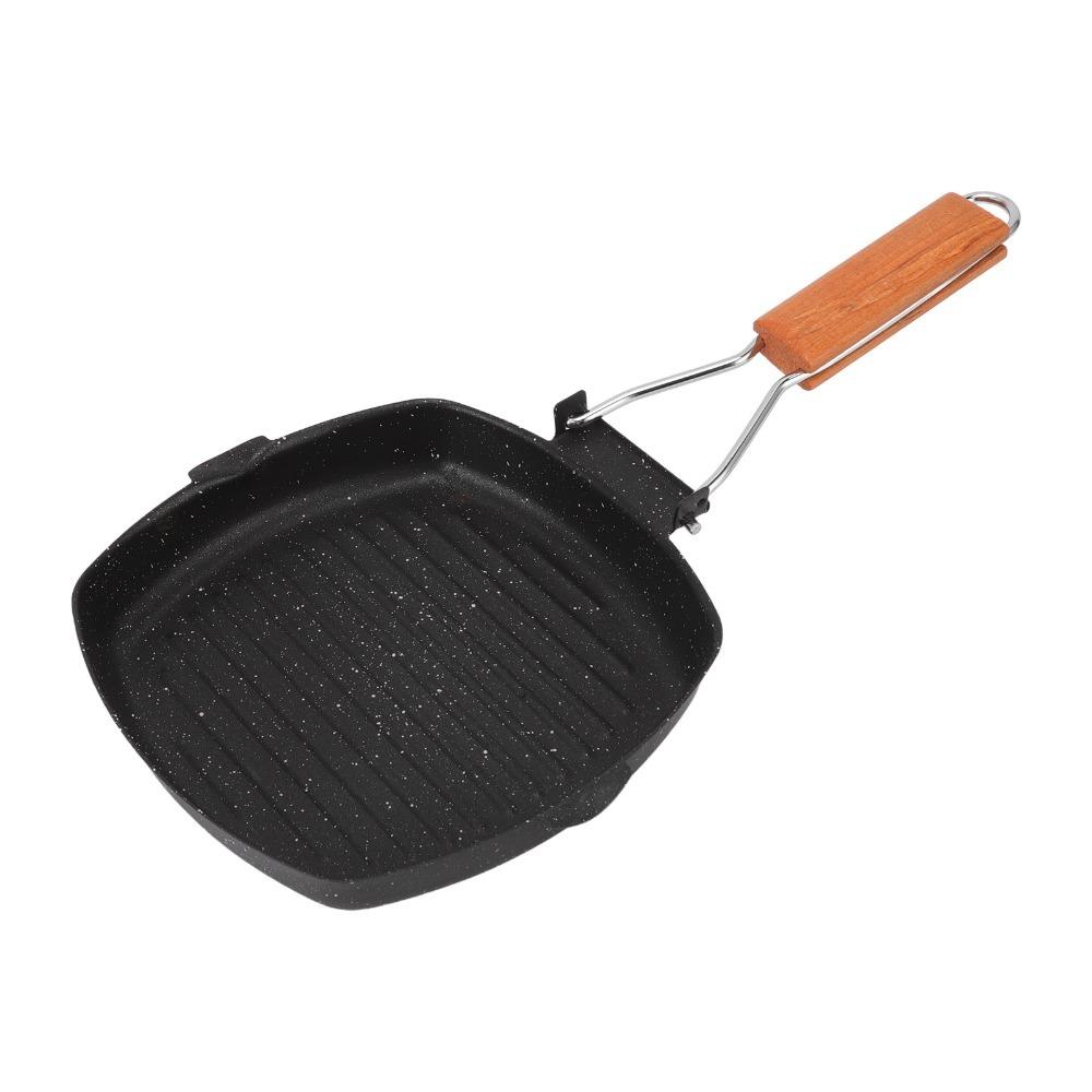 Folding Handle Frying Pan Nonstick Grilling Skillet Steak Special Pan Grill Pan  Camping/Household 20CM