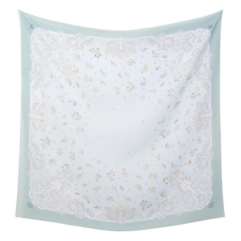 Novo Lenço Quadrado Hijab Estampado Floral de 110cm Cobertura de Cabeça de Verão Respirável para Mulheres Muçulmanas Xale da Moda Cachecóis Faixa de Cabeça