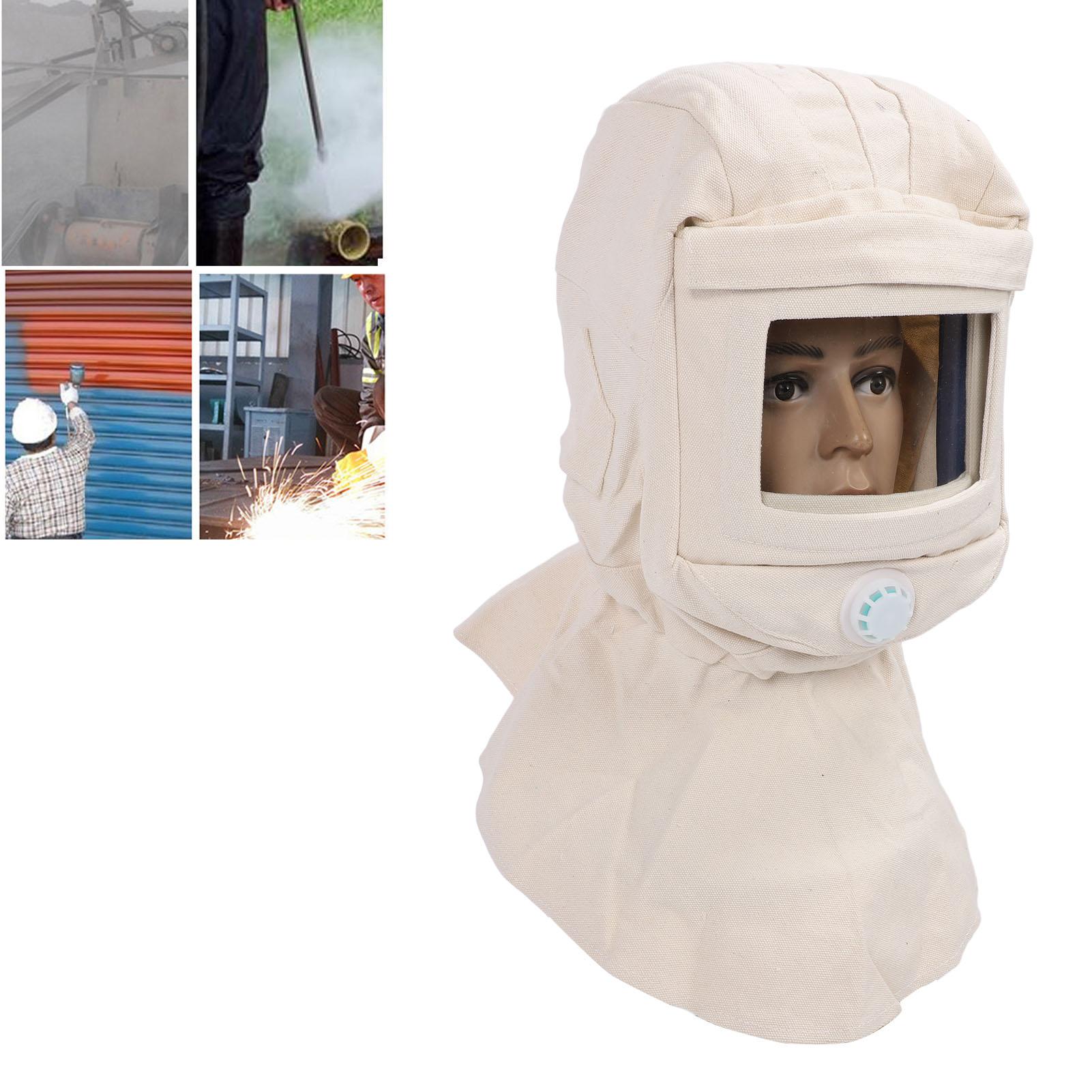Ventilated Sandblasting Hood Cap Canvas Windproof Sand Blasting Face Cover for Polishing Painting Powder Coating canvas