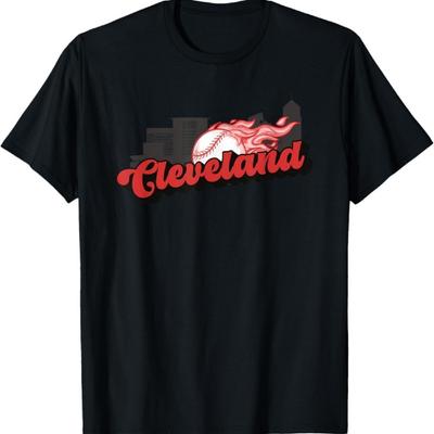 Cleveland Baseball Vintage Αστικό Τοπίο Λάτρης του Μπέιζμπολ T-Shirt