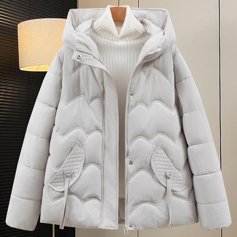 

Модное женское пальто Зимние куртки с капюшоном Свободные Толстые Теплые Женские парки 3XL бежевый