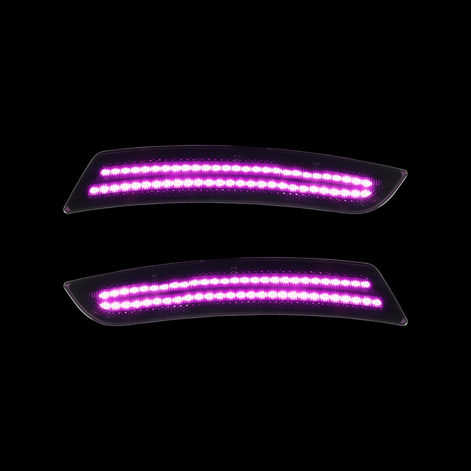 Smoked Lens Pink Purple LED Side Marker Light Front Rear Bumper Turn Signal for Chevrolet Camaro Cadillac CTS ATS US Warehouse Smoked Lens&LED