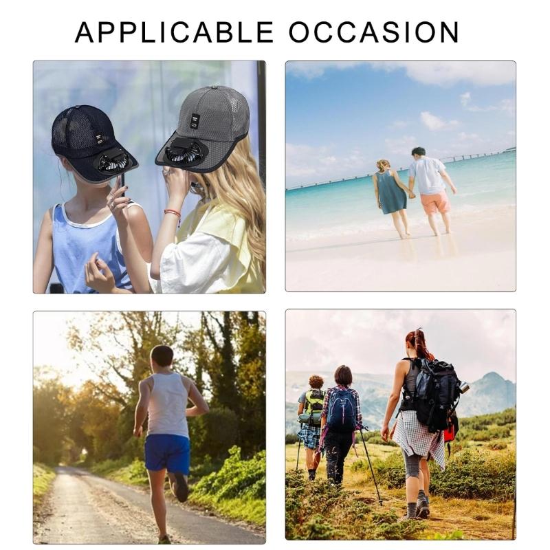 Sunshade Adjustable Baseball Hat with Fan Breathable Sports Hat for Kids Breathable Adjustable Baseball Hat