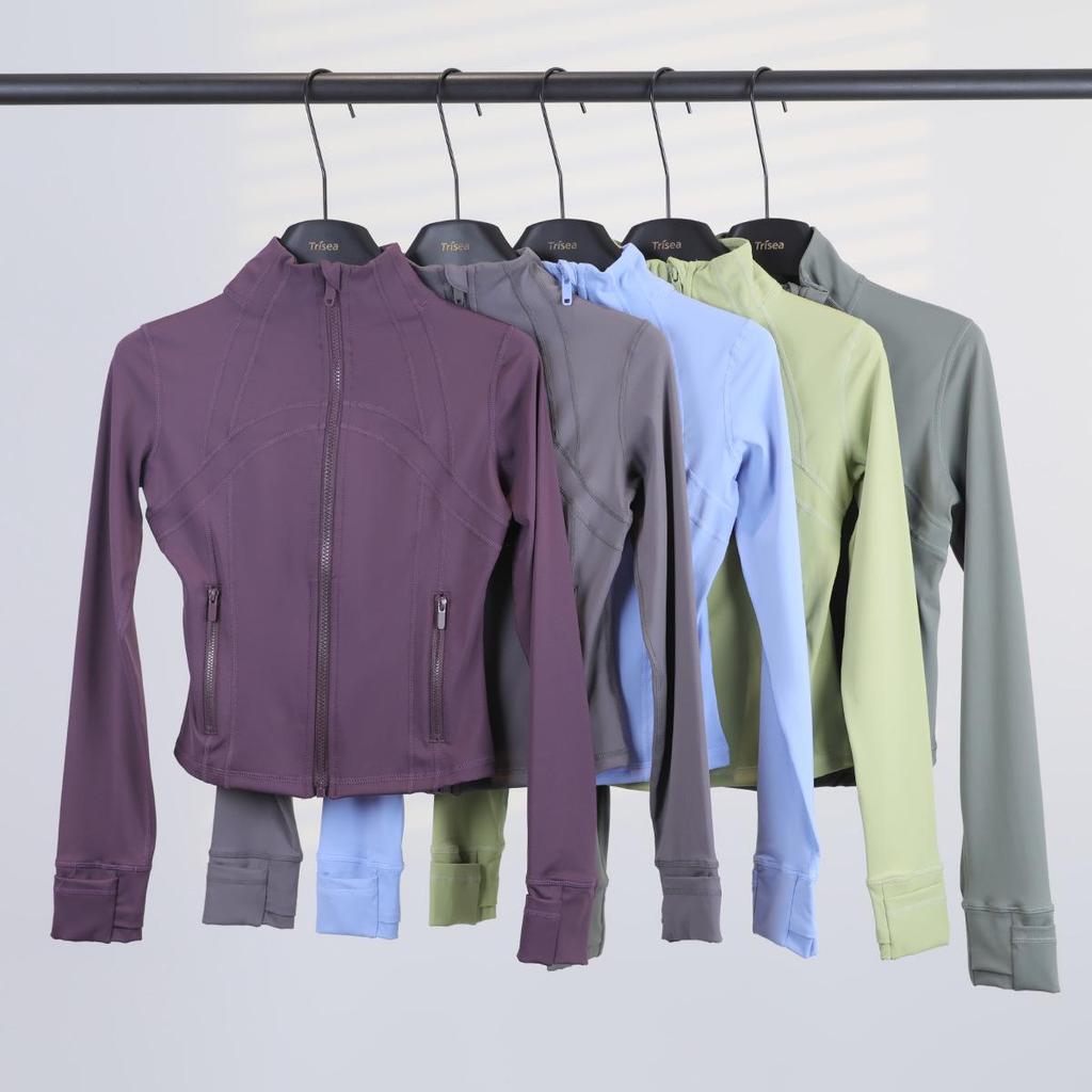 LULULACIE Women's Slim Fit Long Sleeve Sport Jacket with Stand-up Collar for Running and Yoga