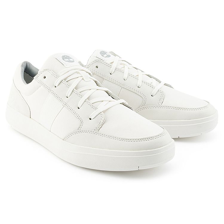 Timberland Fabric Top Layer Cowhide Minimalist Versatile Lightweight Low-Top Casual Shoes Men sneakers White A5Z99W