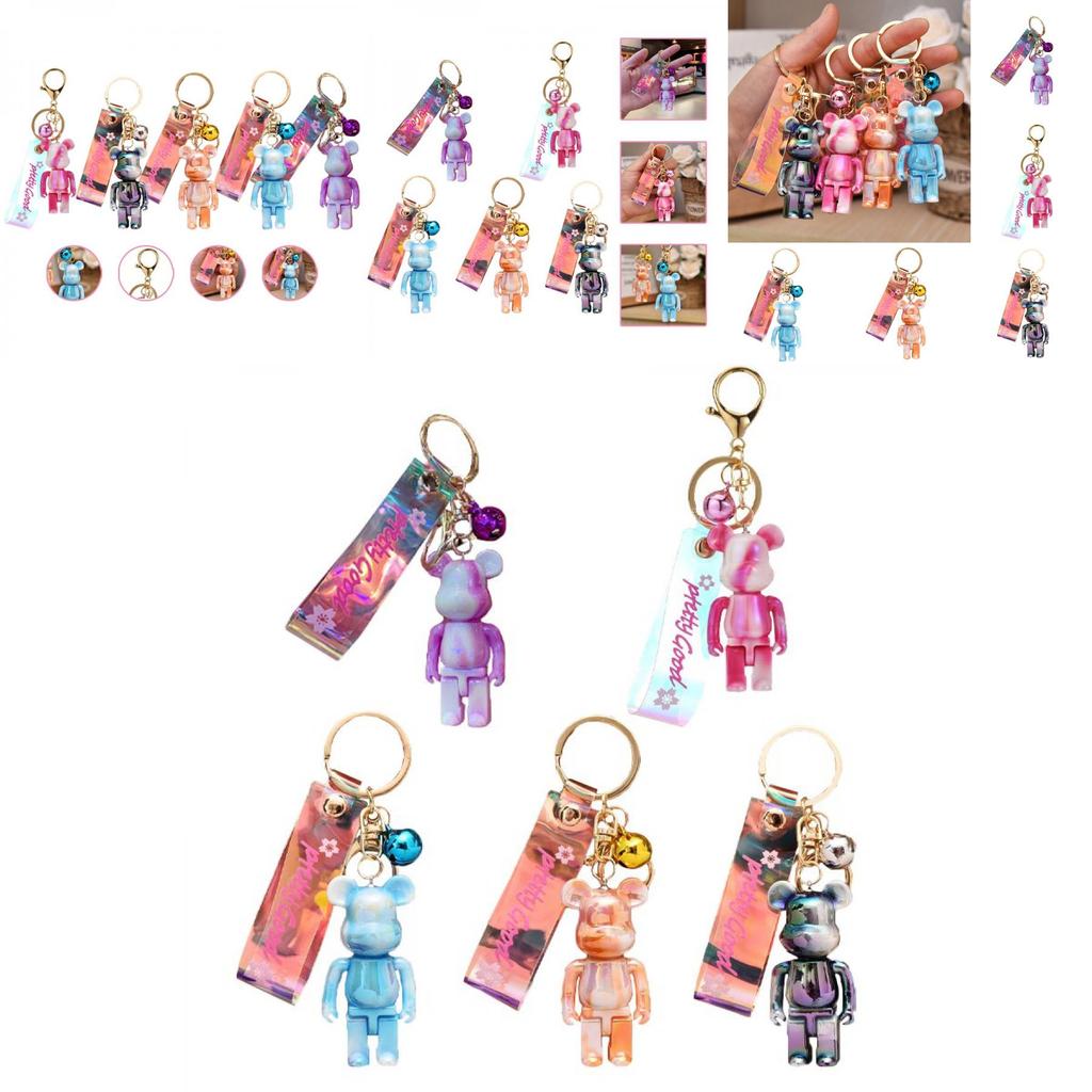 Adorable Acrylic Bear Keychain Car Pendant Gift For Family And Friends